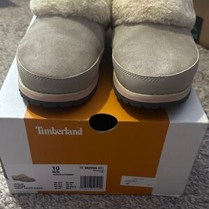 Timberland Taupe Suede Boots with Plush Lining